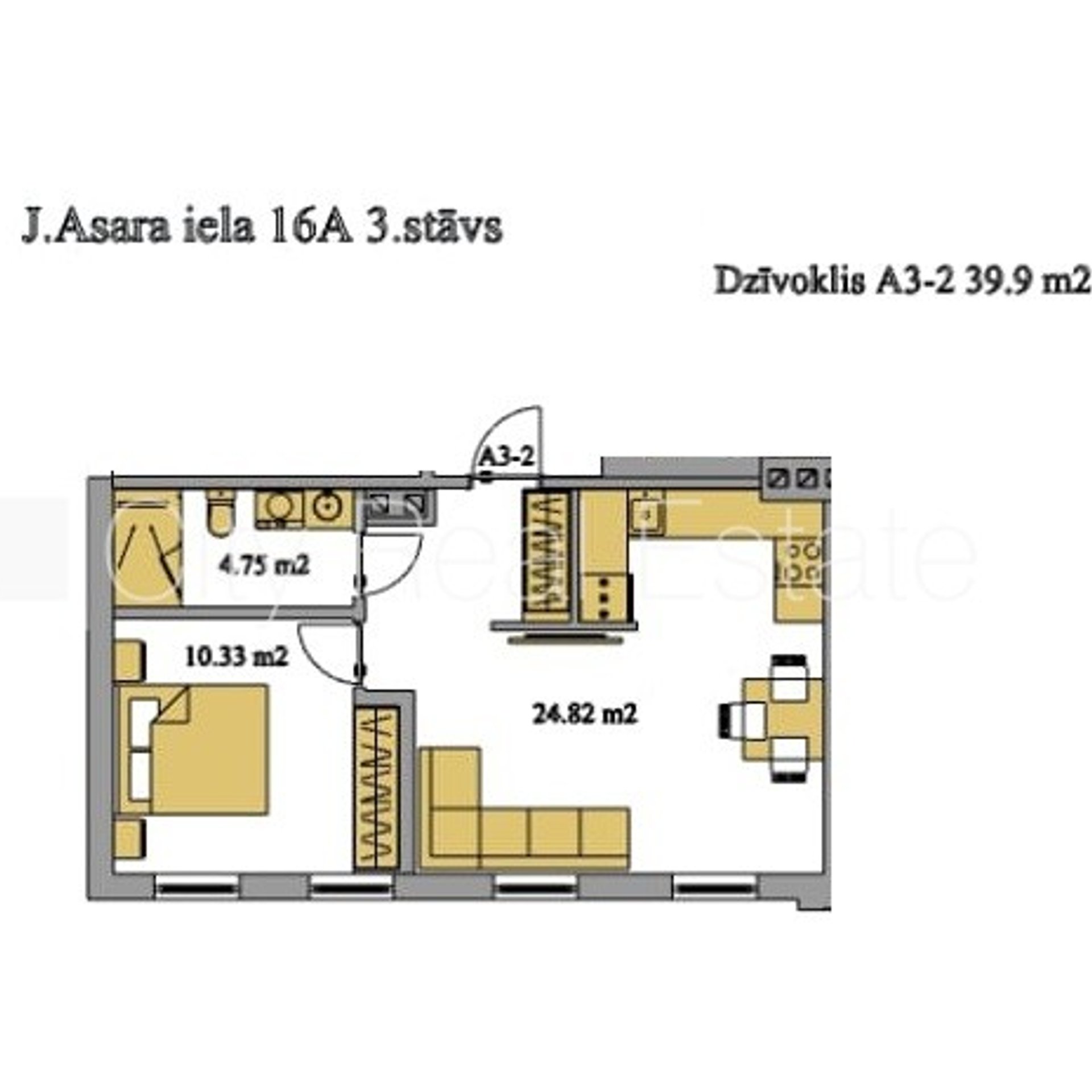 2 kambarių butas Rīga, Centrs, 38 m², parduodamas, Nuotrauka 6 iš 10