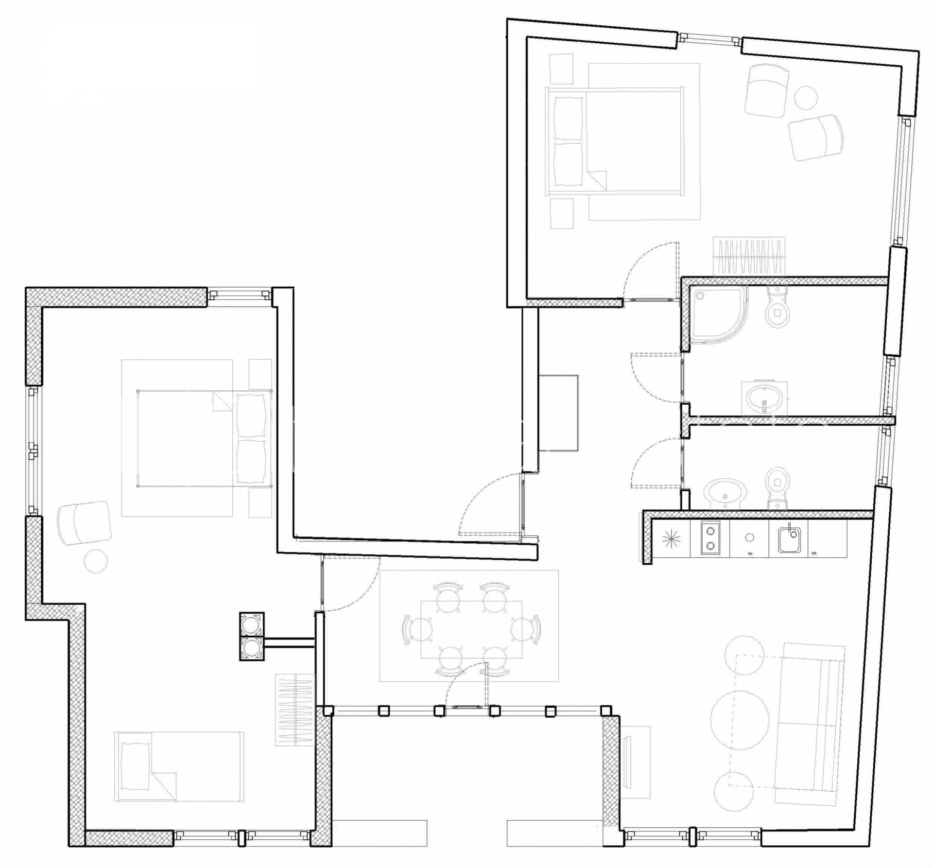 3 istabu dzīvoklis Jūrmala, Dzintari, 86 m², izīrē, Foto 9 no 10