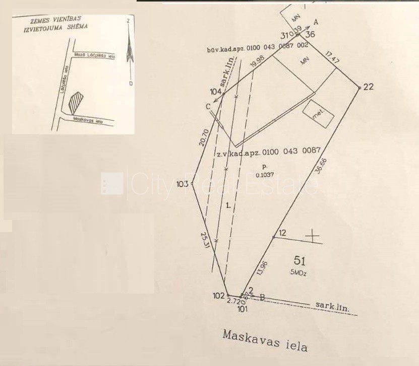 Maatükk Rīga, Centrs, 1037 m², müük, Foto 5 / 9
