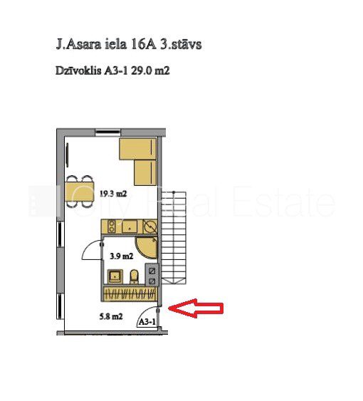 1 istabu dzīvoklis Rīga, Centrs, 29 m², pārdod, Foto 5 no 10
